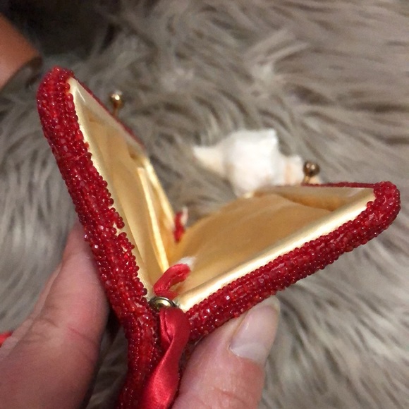 Vintage Beaded Clutch/Crossbody Bag-Red-10x4.5-Gorgeous-Holiday Must Have - Picture 12 of 17